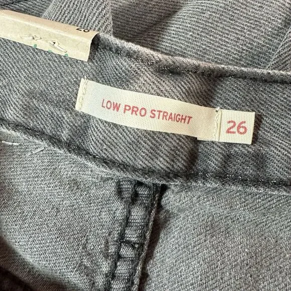 NEW Levi's LOW PRO STRAIGHT Leg Size 26 Gray Mid Rise Jeans Denim Pants 28x30 - Picture 9 of 15